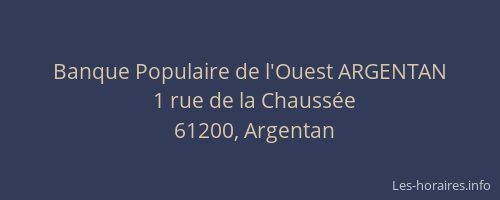 Banque Populaire de l'Ouest ARGENTAN