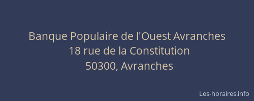 Banque Populaire de l'Ouest Avranches