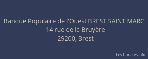 Banque Populaire de l'Ouest BREST SAINT MARC