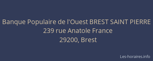 Banque Populaire de l'Ouest BREST SAINT PIERRE