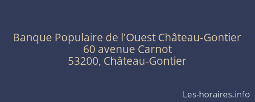 Banque Populaire de l'Ouest Château-Gontier