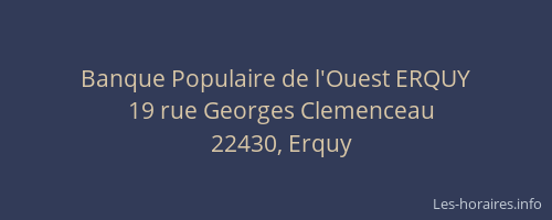 Banque Populaire de l'Ouest ERQUY