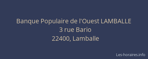 Banque Populaire de l'Ouest LAMBALLE