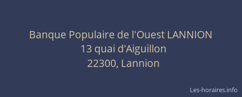 Banque Populaire de l'Ouest LANNION