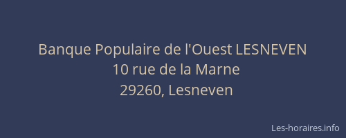 Banque Populaire de l'Ouest LESNEVEN