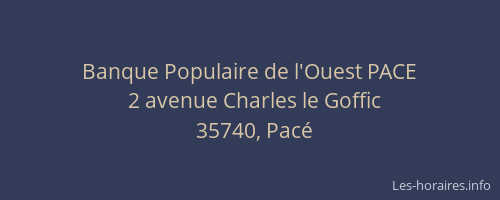 Banque Populaire de l'Ouest PACE