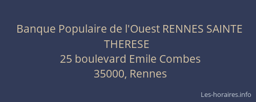 Banque Populaire de l'Ouest RENNES SAINTE THERESE