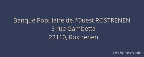 Banque Populaire de l'Ouest ROSTRENEN