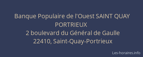 Banque Populaire de l'Ouest SAINT QUAY PORTRIEUX