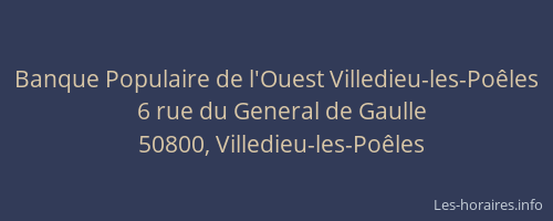 Banque Populaire de l'Ouest Villedieu-les-Poêles