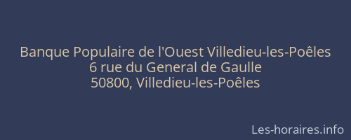 Banque Populaire de l'Ouest Villedieu-les-Poêles