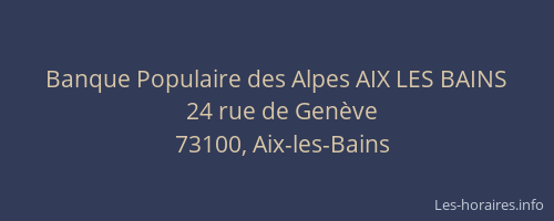 Banque Populaire des Alpes AIX LES BAINS