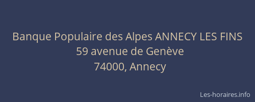 Banque Populaire des Alpes ANNECY LES FINS