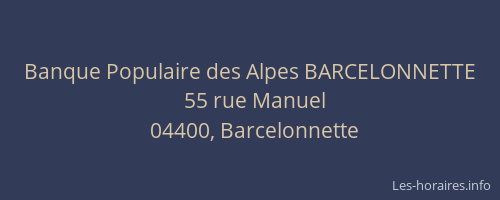 Banque Populaire des Alpes BARCELONNETTE