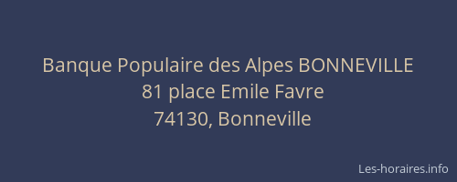 Banque Populaire des Alpes BONNEVILLE