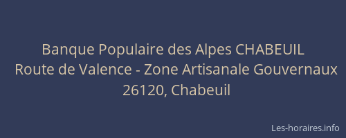 Banque Populaire des Alpes CHABEUIL