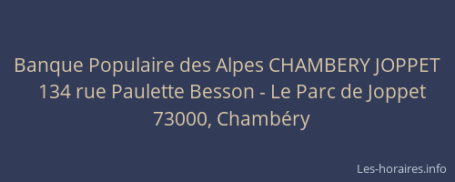 Banque Populaire des Alpes CHAMBERY JOPPET