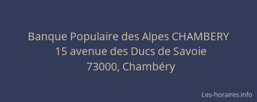 Banque Populaire des Alpes CHAMBERY