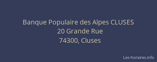 Banque Populaire des Alpes CLUSES