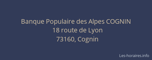 Banque Populaire des Alpes COGNIN