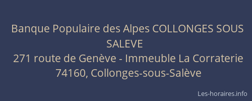 Banque Populaire des Alpes COLLONGES SOUS SALEVE