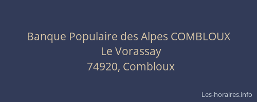 Banque Populaire des Alpes COMBLOUX