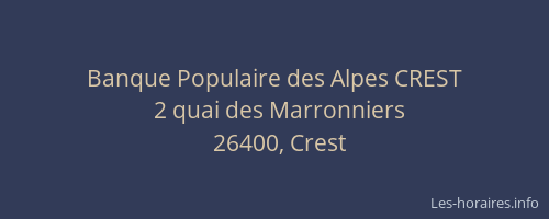 Banque Populaire des Alpes CREST