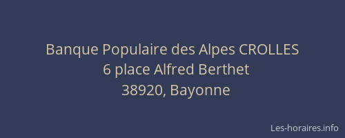 Banque Populaire des Alpes CROLLES