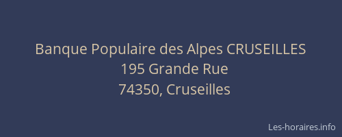 Banque Populaire des Alpes CRUSEILLES