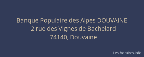 Banque Populaire des Alpes DOUVAINE