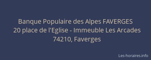 Banque Populaire des Alpes FAVERGES