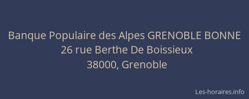 Banque Populaire des Alpes GRENOBLE BONNE