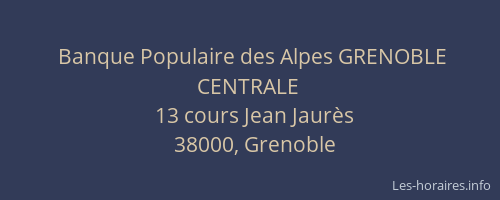Banque Populaire des Alpes GRENOBLE CENTRALE
