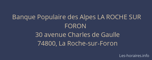 Banque Populaire des Alpes LA ROCHE SUR FORON