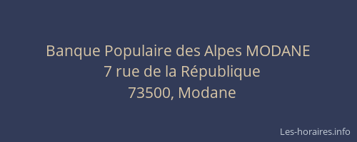 Banque Populaire des Alpes MODANE