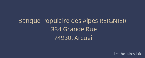 Banque Populaire des Alpes REIGNIER
