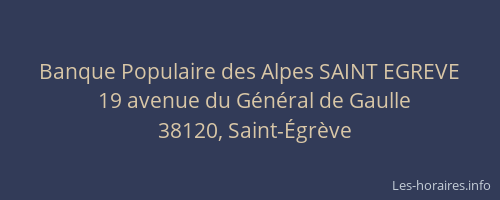 Banque Populaire des Alpes SAINT EGREVE