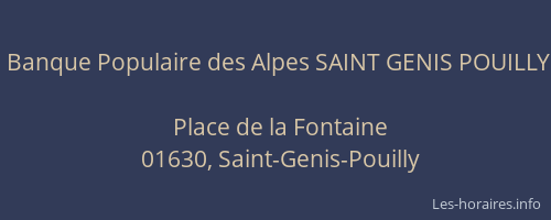 Banque Populaire des Alpes SAINT GENIS POUILLY