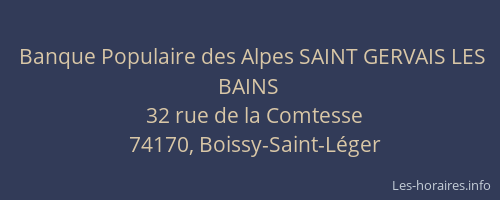 Banque Populaire des Alpes SAINT GERVAIS LES BAINS