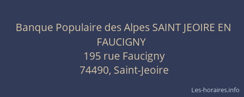 Banque Populaire des Alpes SAINT JEOIRE EN FAUCIGNY