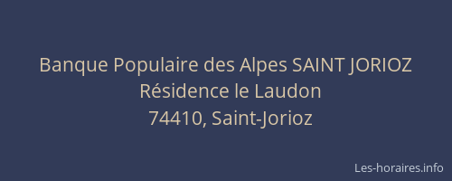 Banque Populaire des Alpes SAINT JORIOZ