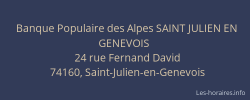 Banque Populaire des Alpes SAINT JULIEN EN GENEVOIS