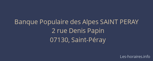 Banque Populaire des Alpes SAINT PERAY
