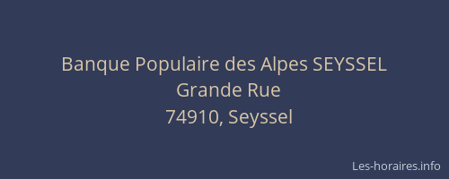 Banque Populaire des Alpes SEYSSEL