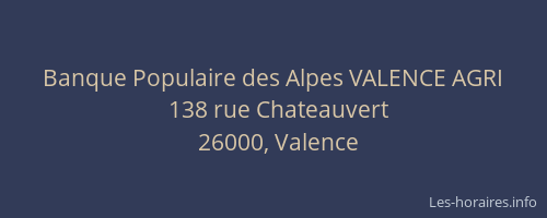 Banque Populaire des Alpes VALENCE AGRI