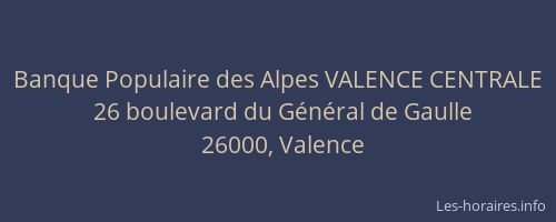 Banque Populaire des Alpes VALENCE CENTRALE