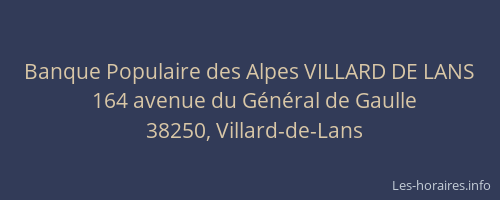 Banque Populaire des Alpes VILLARD DE LANS