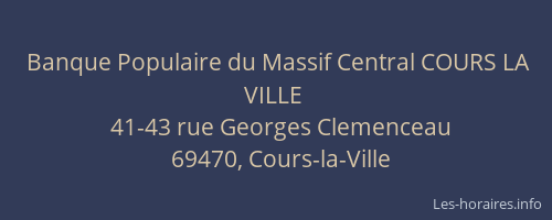 Banque Populaire du Massif Central COURS LA VILLE