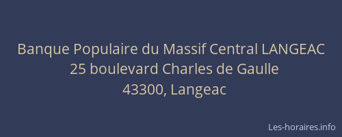 Banque Populaire du Massif Central LANGEAC