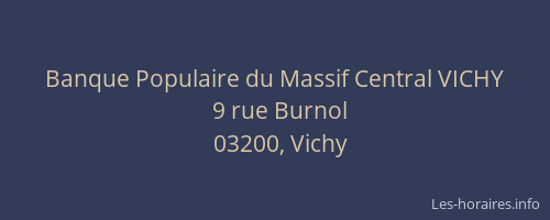 Banque Populaire du Massif Central VICHY